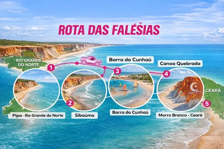 Mapa da Rota das Falésias